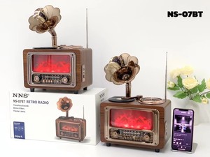 Radio rétro sans fil NS-06BT avec lampe flamme BT, radio FM/AM/SW3, haut-parleurs à batterie rechargeable, prise en charge TF/USB, radio vintage - Product Image 6