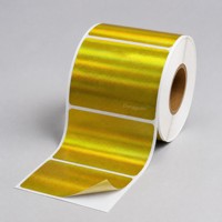 Rouleau d'étiquettes autocollantes holographiques dorées laser, imperméables, écologiques, résistantes à l'huile et thermosensibles pour l'emballage de bougies de marque