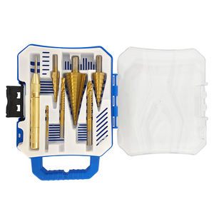 Jeu de 7 forets étagés en titane, HSS robuste, tige ronde, gradués de 4 à 32 mm pour plastique, bois et métaux tendres - 001 - Product Image 1