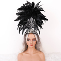 Serre-têtes en plumes et strass réglables, luxueux et très demandés, pour costumes et accessoires de scène de carnaval