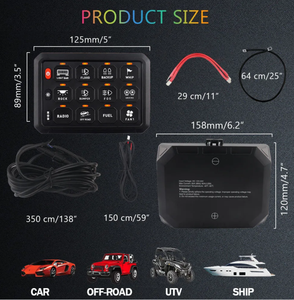 12-Gang điều khiển trung tâm chuyển đổi bảng điều khiển RGB đèn nền Bluetooth ứng dụng điều khiển cho xe tải xe UTV - Product Image 2