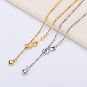 Collier en argent S925 avec chaîne ajustable Love Explosion Valley, accessoires en perles DIY, chaîne de pull tendance, pendentif - Product Image 1