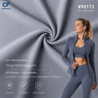Tissu jacquard simple face en nylon-spandex, léger et respirant, idéal pour les vêtements de yoga et de sport, avec une excellente élasticité
