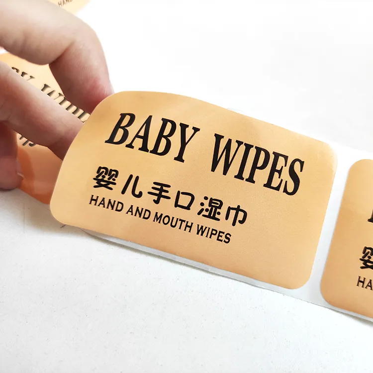 High Quality Custom Printed Plastic Packaging Vinyl Paper Adhesive Label Sticker For Baby Wipes