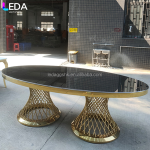 LEDA Modern Party Event Supplies Black Stainless Steel <b>Table</b> Dessert <b>Mirror</b> Long <b>Table</b> for Hotels Wedding - Product Image 4