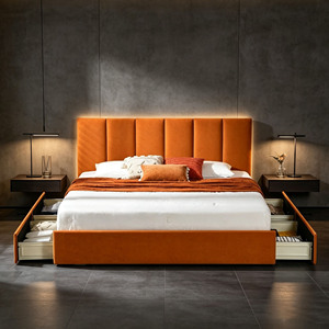 Contemporary Channel Tufted Upholstered Storage <strong>Bed</strong> Frame Velvet <strong>Bed</strong> With <strong>Drawers</strong> <strong>Under</strong> <strong>Bed</strong> Storage Home Bedroom Furniture - Product Image 6