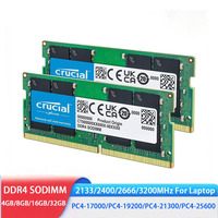 Mémoire RAM Crucial DDR4 16 Go 32 Go 4 Go 8 Go 3200 MHz 2133 2400 2666 MHz pour ordinateur portable SODIMM PC4-25600 21300 19200 17000 pour Intel et AMD