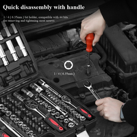 Ensemble d'outils de réparation automobile professionnel de 216 pièces, en acier au chrome-vanadium, coffret rigide, jeu de clés à douilles, clé à cliquet