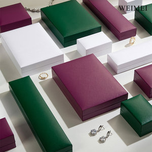 Custom Logo High-End <b>White</b> Leatherette Jewelry <b>Box</b> Premium Jewelry <b>Gift</b> Packaging - Product Image 2