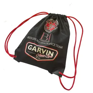 Zaino pieghevole con coulisse borsa Rpet materiale Rpet Gym Bag da corsa con coulisse Rpet pieghevole in poliestere