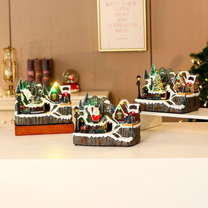 Nuevo adorno navideño musical, luminoso y giratorio de resina; ideal para hoteles, restaurantes y centros comerciales. - Product Image 4
