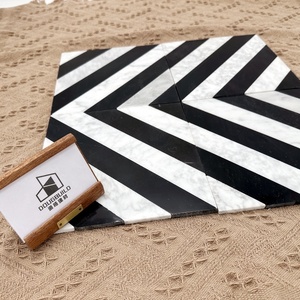 Piccolo 4 pz per il modello completo Nero Marquina e Thassos mosaico bianco per il Flor bianco e Nero mattonelle di marmo per soggiorno - Product Image 6