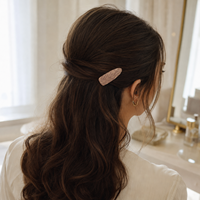 Pince à cheveux en acétate Ume avec logo personnalisé, 7 cm, style français, barrette géométrique pour femmes, accessoires capillaires en gros