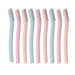 Eco-friendly Women's Eyebrow Trimmer Pink Dermaplaning <b>Tool</b> Biodegradable Wheat Straw Razor for Hair Removal Nature-Friendly - Product Image 2