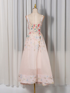 New Women's <b>Strapless</b> Sleeveless Printed <b>Dress</b> with Tie Design - Product Image 5