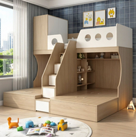 Lit superposé moderne et peu encombrant pour petits appartements, grande capacité de rangement, lit pour chambre d'enfant ou parent-enfant, bois écologique