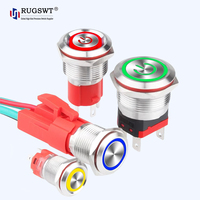 Mini bouton poussoir métallique de 12 mm, interrupteur de commande éclairé par LED, étanche, pour voiture, camping-car, bateau, tableau de bord marin