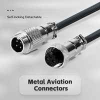 Cable USB Tipo-C en Espiral Attack Shark C01PRO, Conductor de Cobre Estañado, Revestimiento de Nailon+PET, Carga para Teclado Mecánico
