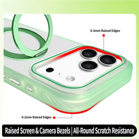 Étui magnétique soyeux au toucher doux avec béquille pour iPhone 17, coque rigide en acrylique anti-rayures avec coussin d'air dissimulé