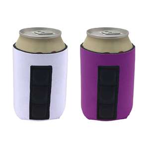 Nouveau logo personnalisé 12OZ bière néoprène magnétique peut refroidisseur isolé aimant bière bouteille isolateur support trapu - Product Image 4