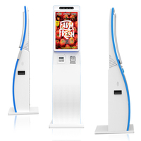 23,6 Zoll Gebogener Touchscreen All-in-One Hotel Selbstbedienungs-Kiosk Anpassbarer Bargeld-Zahlungs-Kartenspender ID-Kartenleser