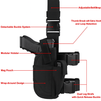 Holster de jambe tactique réglable avec logo personnalisé d'usine, étui pour chargeur de pistolet, holster de cuisse