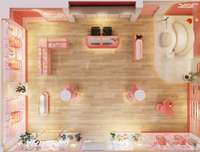 Centre commercial boutique design intérieur magasin de cosmétiques dernier style de meubles en bois kiosque cosmétiques commerciaux présentoir support LED