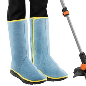 Cowhide Split Leather Welding Leg <b>Chaps</b> Shoes Cover Shin Gaiters CE Certified <b>Waterproof</b> Anti-Static Fireproof 500-1000C SAFETY - Product Image 1