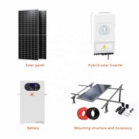Kits complets de systèmes solaires à prix réduit 5kW 6kW 8kW 10kW avec onduleur hybride Deye pour stockage d'énergie
