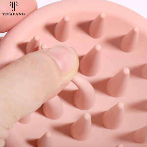 Venta caliente 100% cabeza de silicona masajeador champú cuero cabelludo cepillo de pelo grado alimenticio niños silicona ducha cuero cabelludo cepillo masajeador - Product Image 4