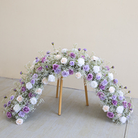 LFB26023 Lila Witte Baby's Adem Hangende Bloemengang Rozen Kunstbloemen Rij voor Bruiloft Gangpad Podium Decoratie