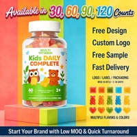 Gummies multivitaminées pour enfants Gummy Bear, formule à la pectine, sans OGM, faible teneur en sucre, végétaliennes, pour le soutien quotidien de la santé immunitaire.