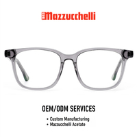Montures optiques en acétate personnalisées Mazzucchelli, forme carrée, lunettes de luxe, grises, colorées, transparentes, pour hommes et femmes