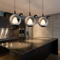 JACKSUN Suspension LED simple en fer et acrylique 7W 4000K Blanc chaud pour la maison, salle à manger, salon, bar, chevet