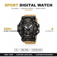 Jam Tangan Analog Digital Skmei 2226 Pria Layar Besar 54mm Dual Display Lampu EL Stopwatch Alarm Tanggal Hari Jam 12/24 Jam Arloji Pergelangan Tangan