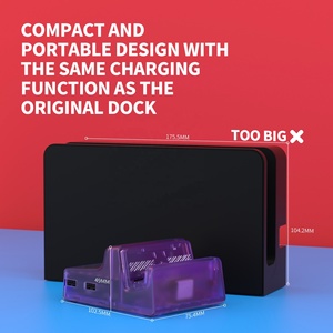 LED Version Clear Atomic Purple AiryDocky DIY Kit <b>Replacement</b> Shell Case with IR <b>Remote</b> <b>Control</b> for NS & Switch OLED Dock - Product Image 3