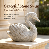 Sculpture de cygne en granit sculptée à la main, décoration de jardin extérieur, statue en pierre pour cour, bassin, parc, aménagement paysager