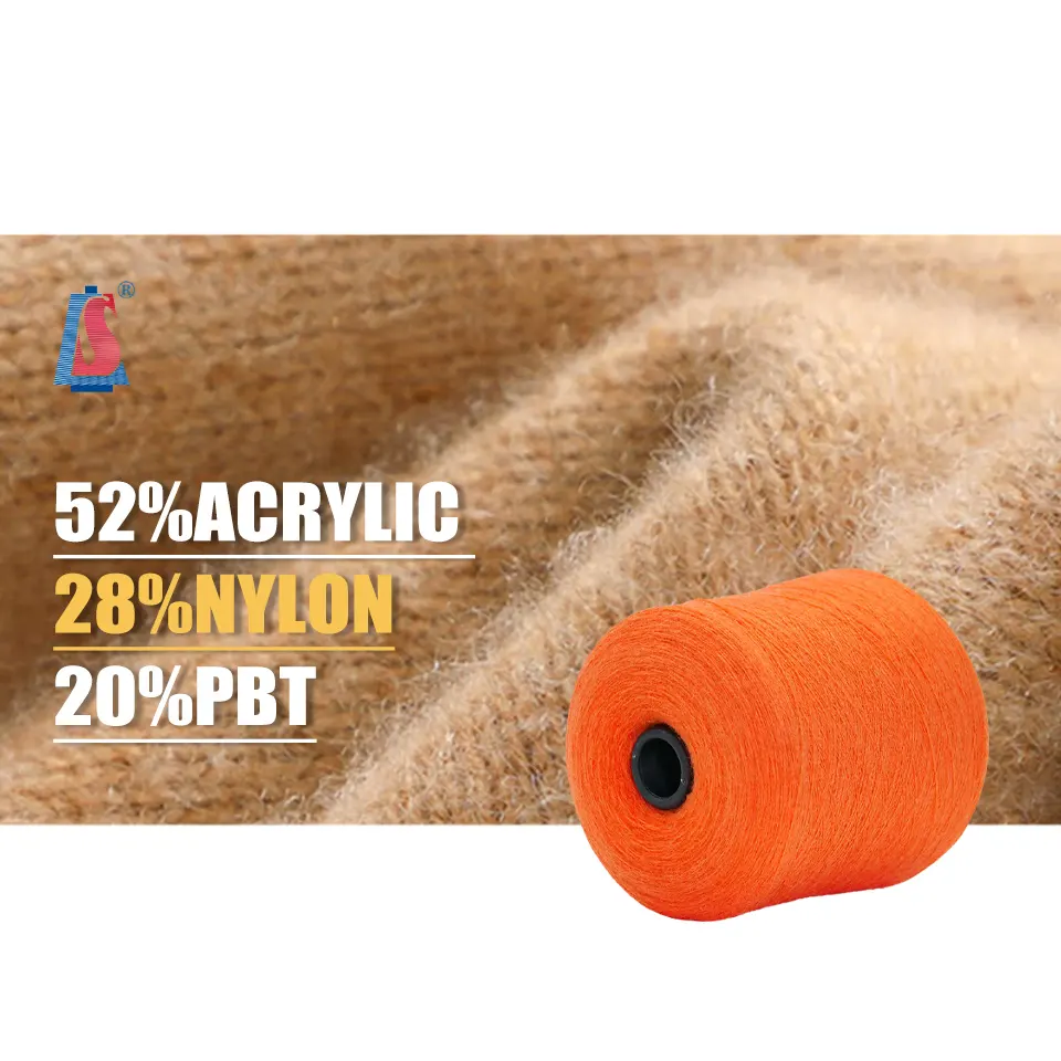 2/28NMスーパーチャンキーハイバルクヤーン40% アクリル30% PPT 30% ナイロンブレンドリサイクルコアスパンヤーン編み物と織り用