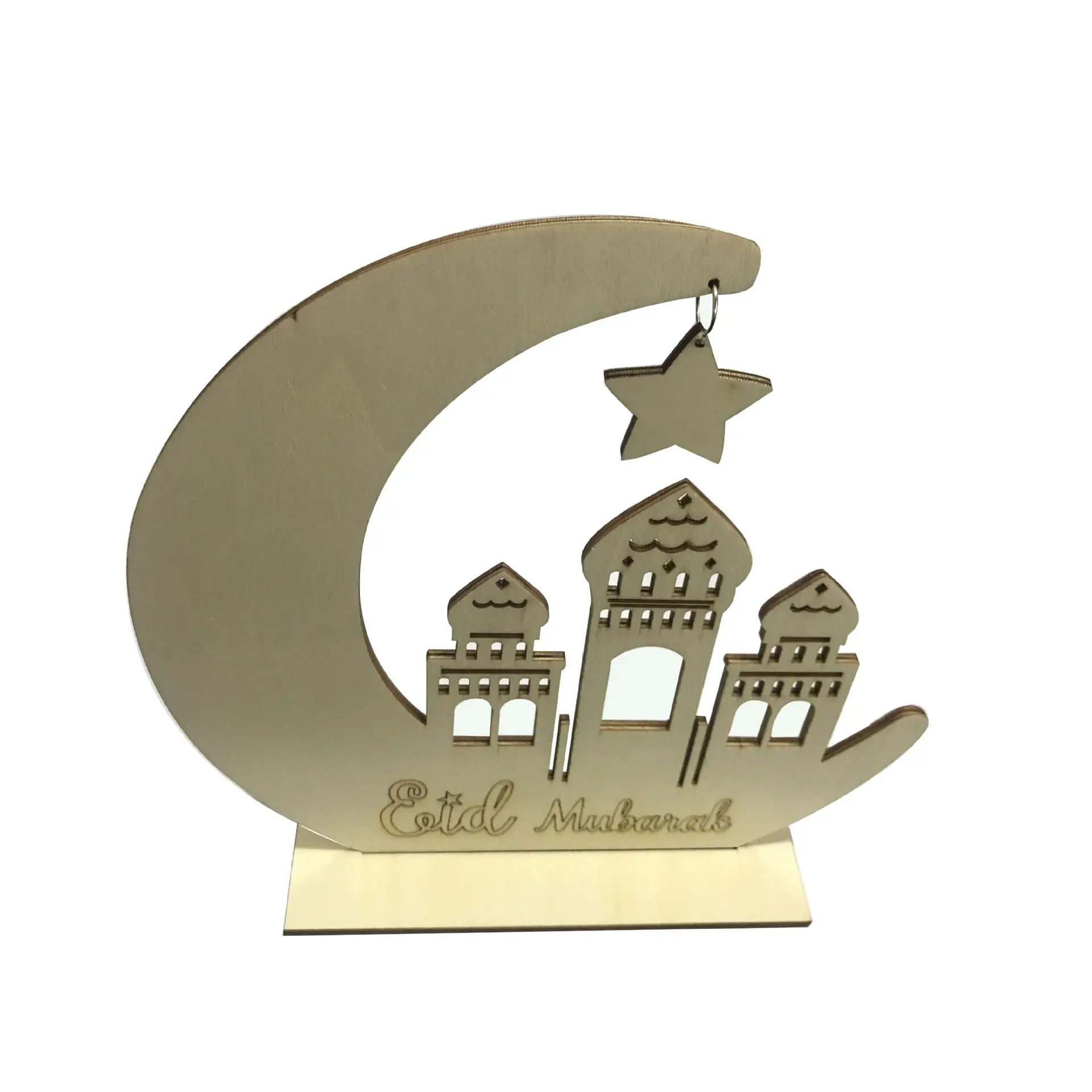Wooden Islamic Eid Long String Home Ornaments Pendant Crafts