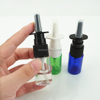 Vente en gros de flacons pulvérisateurs nasaux en PET de 10 ml, flacons pulvérisateurs nasaux en plastique vides avec pulvérisateur nasal, flacon atomiseur nasal rechargeable de 10 ml