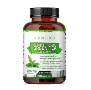 OEM תוסף תזונה צמחי טבעי תמצית תה ירוק קפסולות הרזיה אורגני ללא GMO וללא גלוטן