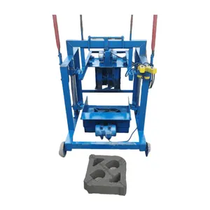 Customized Brick Mould KM2-45 Small Mobile Concrete Hollow Block Machine Producing Door and Window Shaped Hollow Blocks