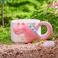 Mug en céramique en forme de crocodile de dessin animé, mugs à café originaux en forme d'animaux