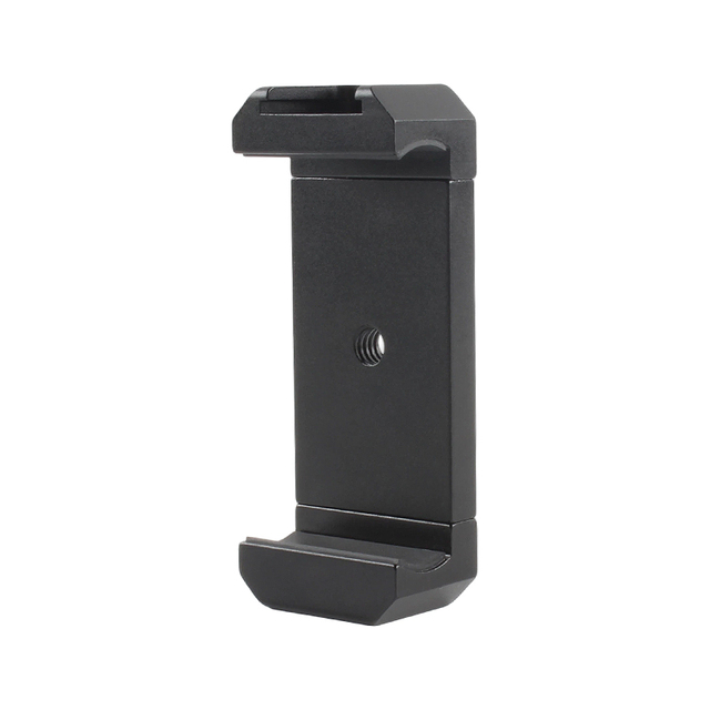 Sturdy CNC Aluminum Phone Tripod Mount, Universal Adjustable Cell Phone Clamp with Anti-Slip Protection Pad