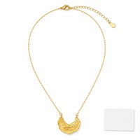 Collier ras du cou Spot Wholesale Jewelry plaqué or 18 carats avec pendentif C massif martelé irrégulier