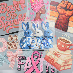 Transferencias DTF de Arte de Fábrica con Diseño 3D de Jesús, para Mujeres Negras, Listas para Planchar, Apoyo al Cuidado de la Salud, Lucha contra el Cáncer de Mama - Product Image 5