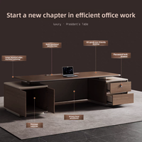 Bureau de direction automatique électrique en forme de L Omnispace, hauteur réglable, design moderne minimaliste, en bois, pour le bureau