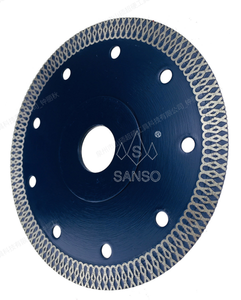 Lame de scie <span class=keywords><strong>diamant</strong></span>ée turbo Sanso de qualité industrielle, finition blanche, pour la découpe des bords de pierre, personnalisable OEM, <span class=keywords><strong>disque</strong></span> de coupe humide/sèche - Product Image 5