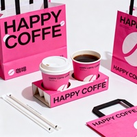 Boîtes en carton personnalisées pour café et thé au lait, porte-gobelets à emporter, jetables, qualité alimentaire, pelliculage mat, avec logo