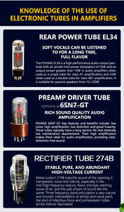 Классический усилитель Mona 220В 8Вт*2 для домашнего Hi-Fi с металлическим корпусом и ламповым усилителем GP-EL34 класса A с односторонним подключением 2.0 - Product Image 6